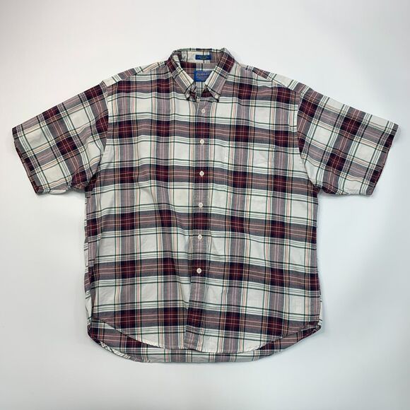 Pendleton Shirt Mens L Large Plaid Cotton Short Sleeve Button Down Collar - Picture 2 of 8
